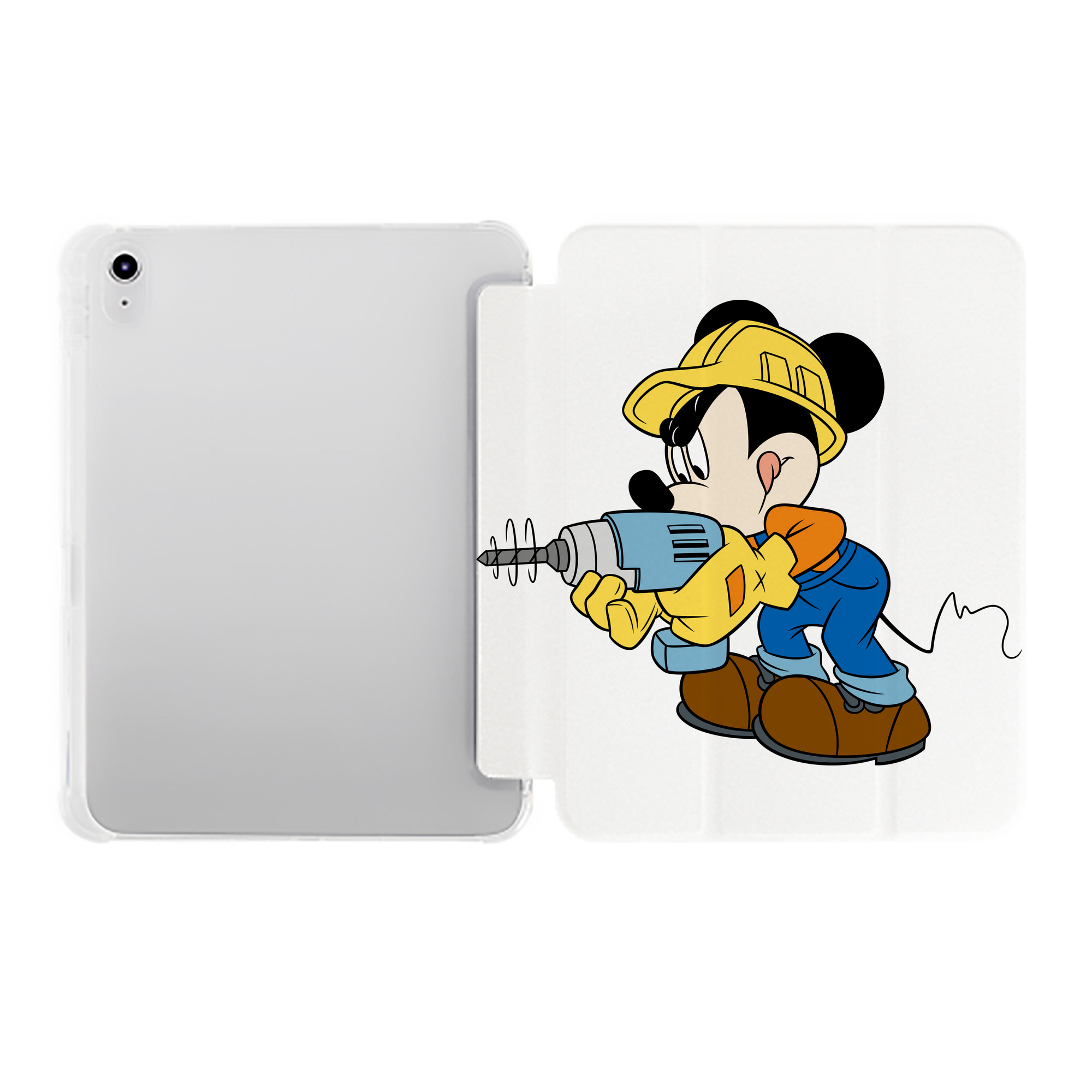 （画像用） ミッキーマウス Mickey Mouse IPad ケース ペン収納付き 三つ折りスタンド PUレザー×シリコン 対応機種9.5/10.5/10.9インチ